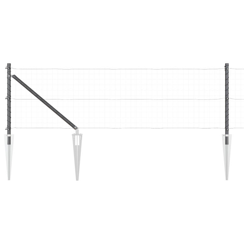Zaunpfosten mit Spitze 7 Stück Ø32 mm 100 cm Verzinkter Stahl