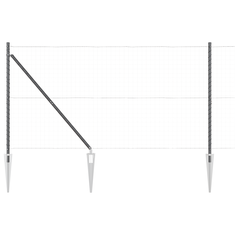 Zaunpfosten mit Spike 7 Stück Ø32 mm 140 cm Verzinkter Stahl