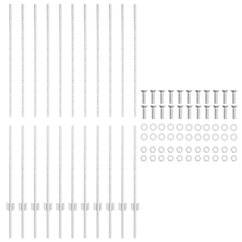 Zaunpfosten 22 Stück U-Kanal 160 cm Verzinkter Stahl