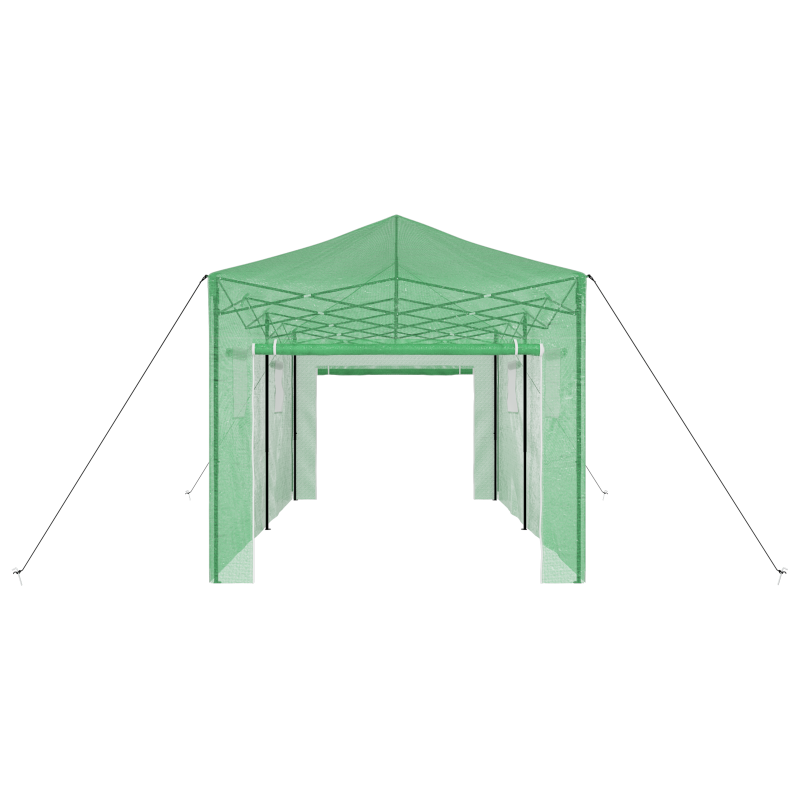 Gehege-Gewächshaus mit Pop-up-Rahmen Grün 580x290x315 cm Stahl