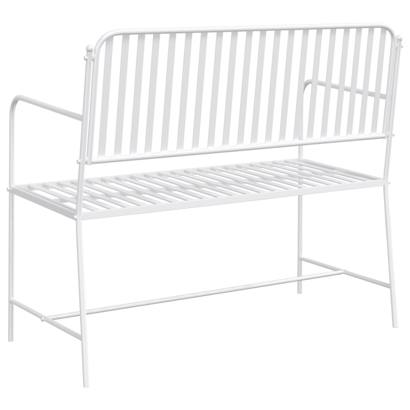 Bank Weiß Metall 103,5 x 51,5 x 90 cm Langlebig Gartenbank
