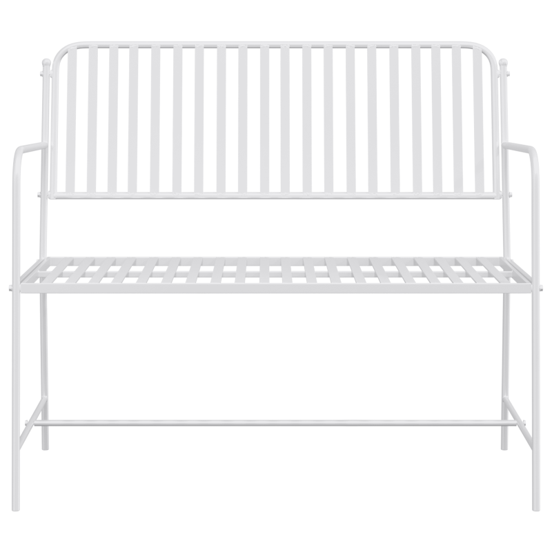 Bank Weiß Metall 103,5 x 51,5 x 90 cm Langlebig Gartenbank