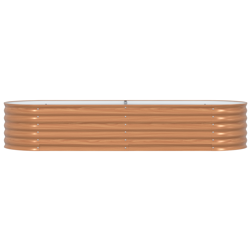 Hochbeet Braun mit Holzlook 240x80x44 cm Stahl