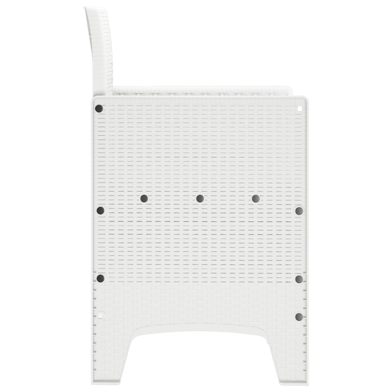 Gartenstühle 2er Set Weiß Poly Rattan