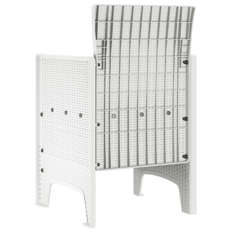 Gartenstühle mit Kissen 2 Stück Weiß Poly Rattan