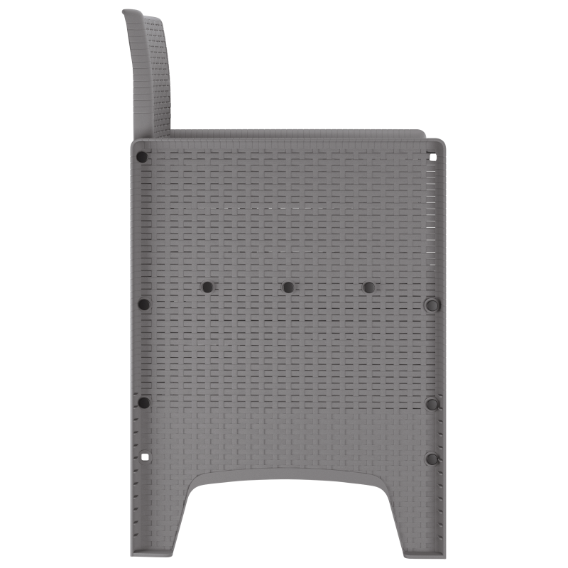 Gartenstühle mit Kissen 4 Stück Hellgrau Poly-Rattan
