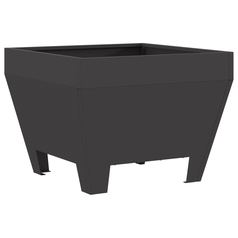 Feuerstelle Quadrat Schwarz 50x50x30 cm Stahl
