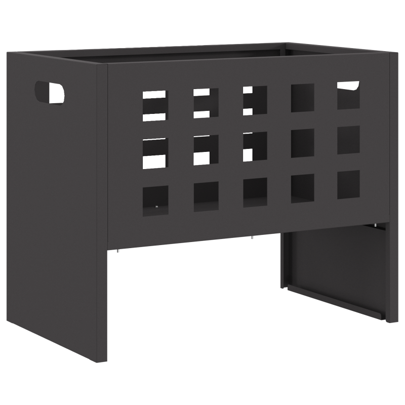 Feuerstelle Rechteckig Schwarz 50x30x40 cm Stahl