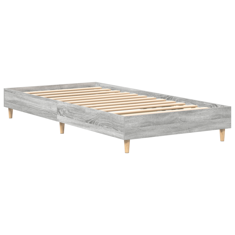 Bettgestell 90x200 cm Grau Sonoma Holzwerkstoff