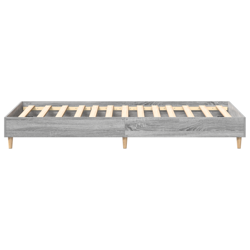 Bettgestell 90x200 cm Grau Sonoma Holzwerkstoff
