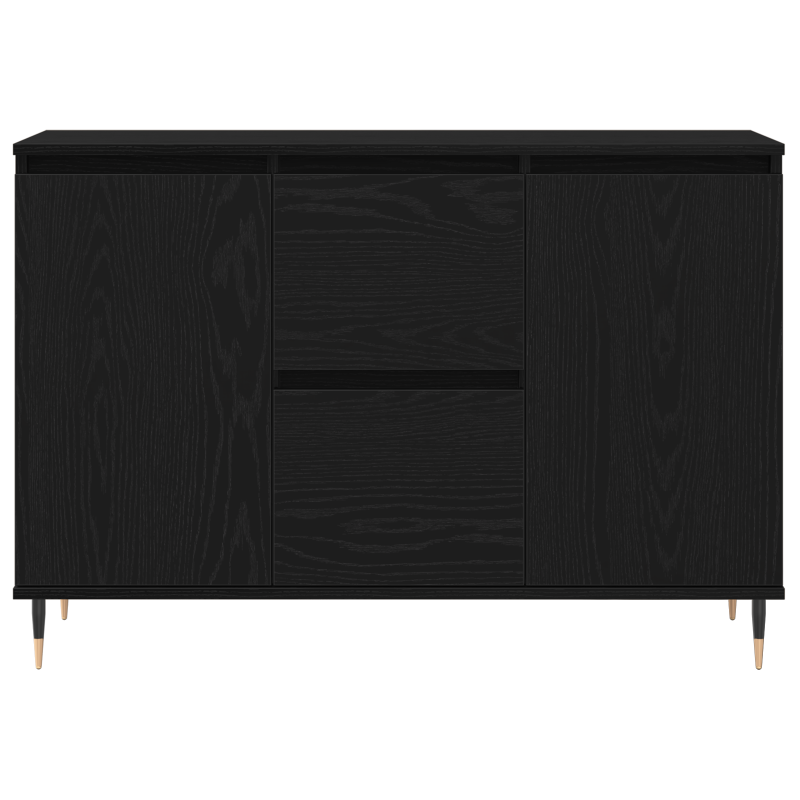 Sideboard mit Türen & Schubladen Schwarz Eiche 101,5x35x70 cm