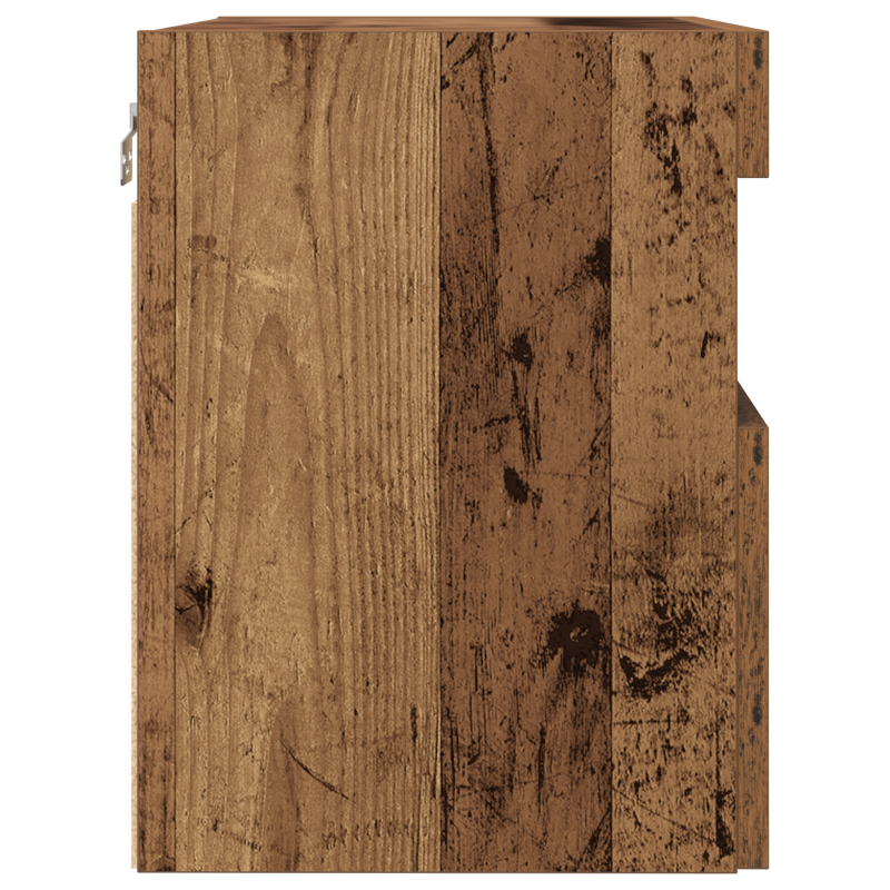 TV-Wandschrank mit LED-Leuchten Alte Holz 60x30x40 cm