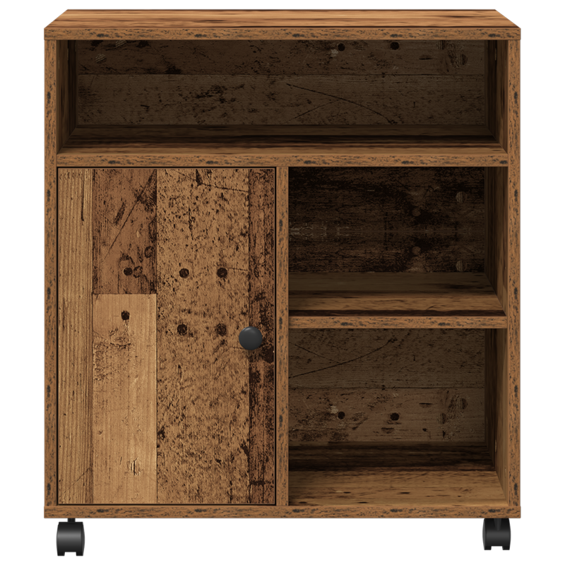 Druckerständer mit Rollen Altes Holz 60x50x67 cm