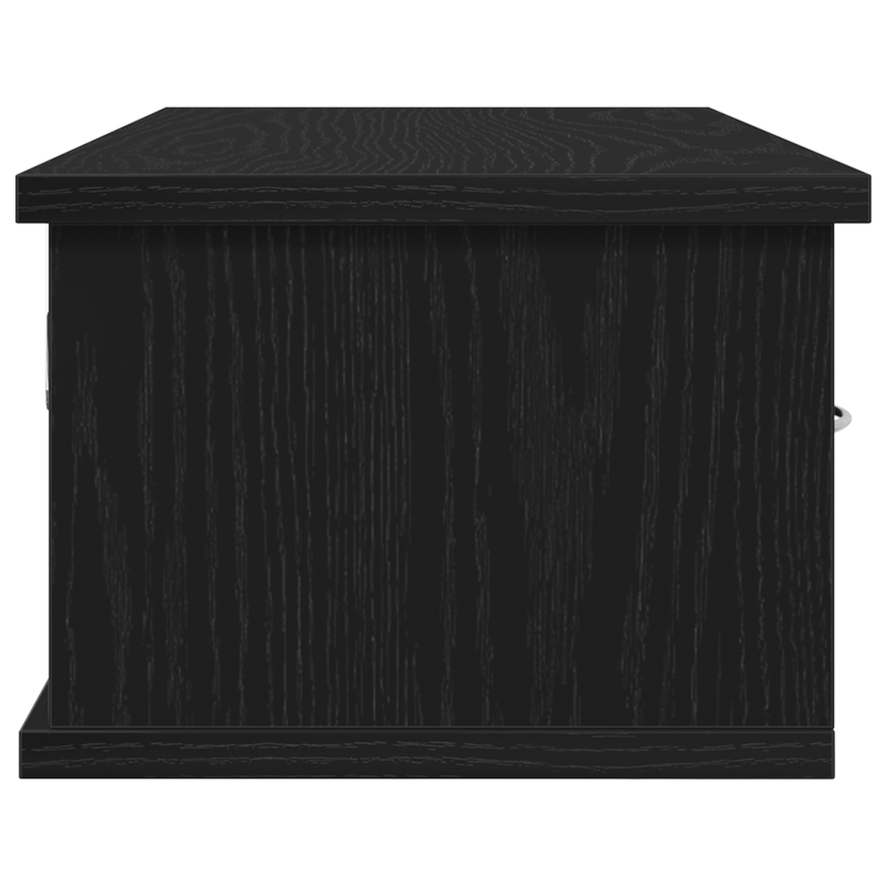 Wandmontiertes Schubladenregal Schwarz Eiche 60x26x18,5cm Holzwerkstoff