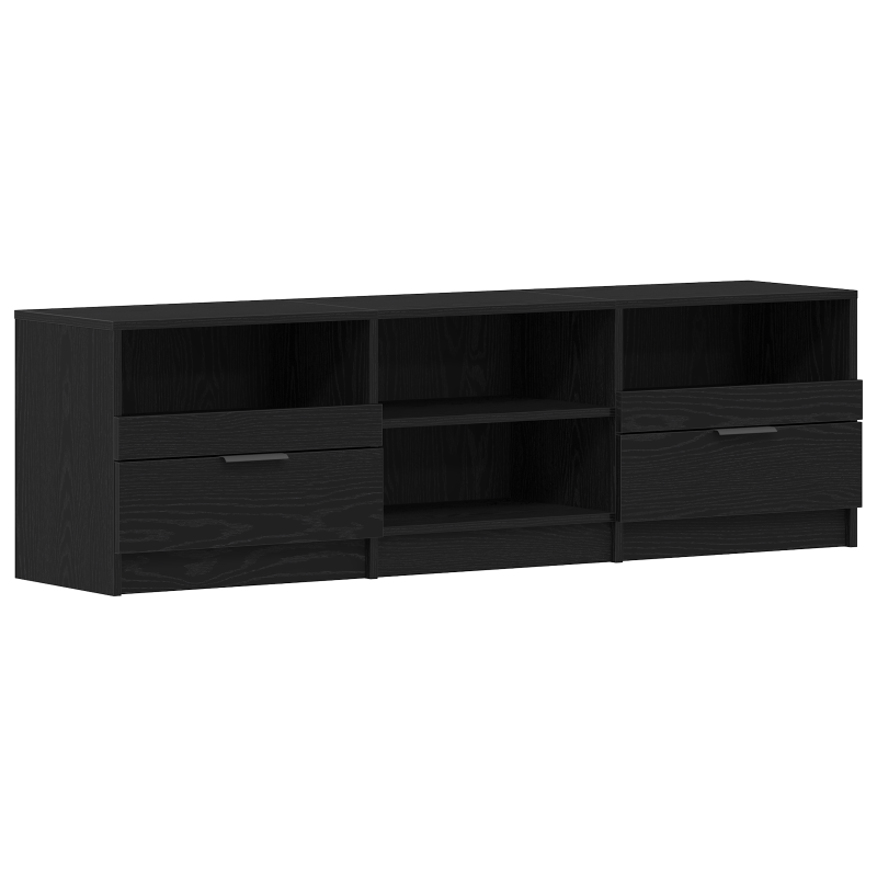 TV-Schrank Schwarz Eiche 150x33,5x45 cm Werkstoff