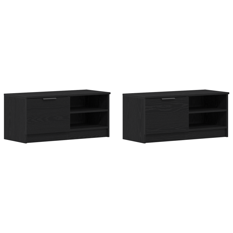 TV-Schrank 2 Stück Schwarz Eiche 80x35x36,5 cm Holzwerkstoff