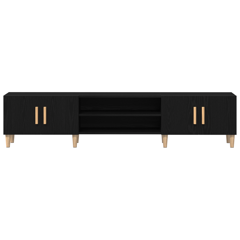 TV Schrank Schwarz Eiche 180x31,5x40 cm Holzwerkstoff