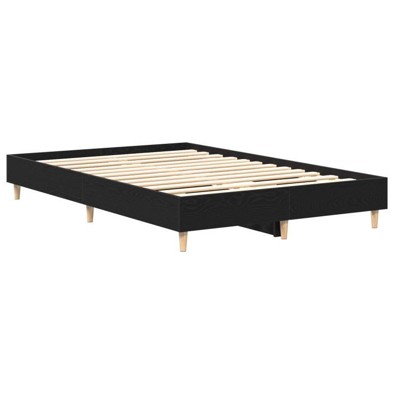 Bettgestell 120x190 cm Schwarz Eichenholz, beschichtete Spanplatte