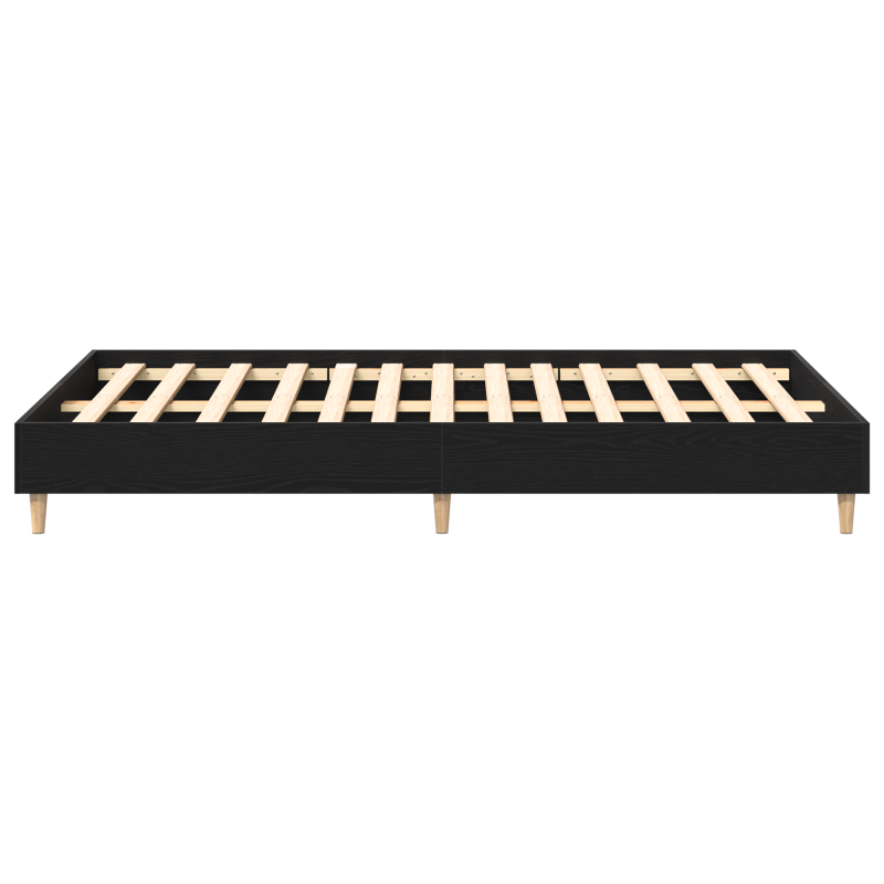 Bettgestell 120x190 cm Schwarz Eichenholz, beschichtete Spanplatte