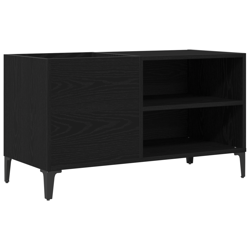 Record Cabinet Schwarz Eiche 84,5x38x48 cm Engineered Wood