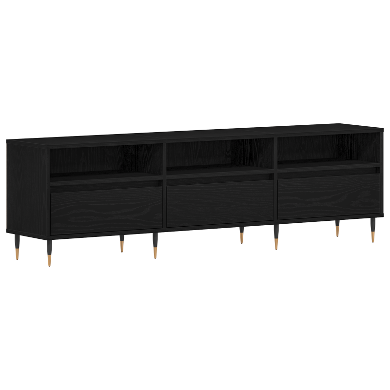 TV-Schrank Schwarz Eiche 150x30x44,5 cm Holzwerkstoff