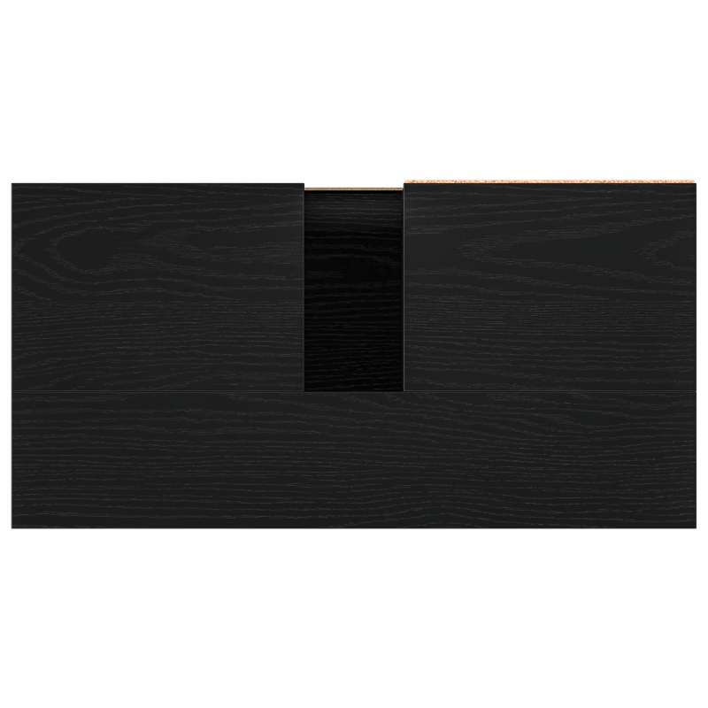 Badezimmer Waschbecken Schrank Schwarz Eiche 65x33x60 cm Engineered Wood