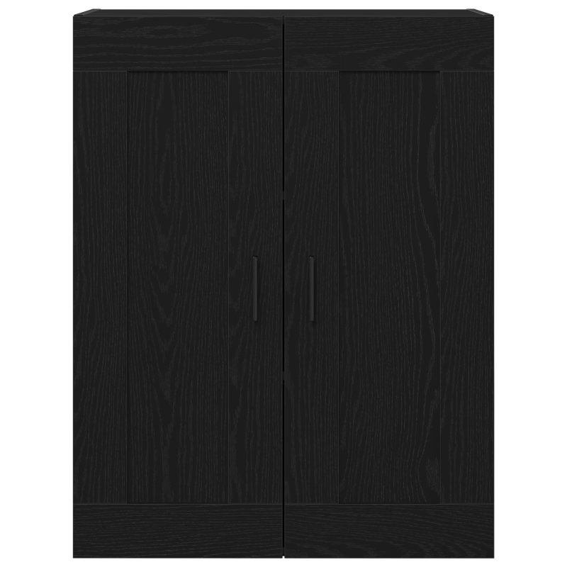 Wandregal Schwarz Eiche 69,5x34x90 cm Holzwerkstoff