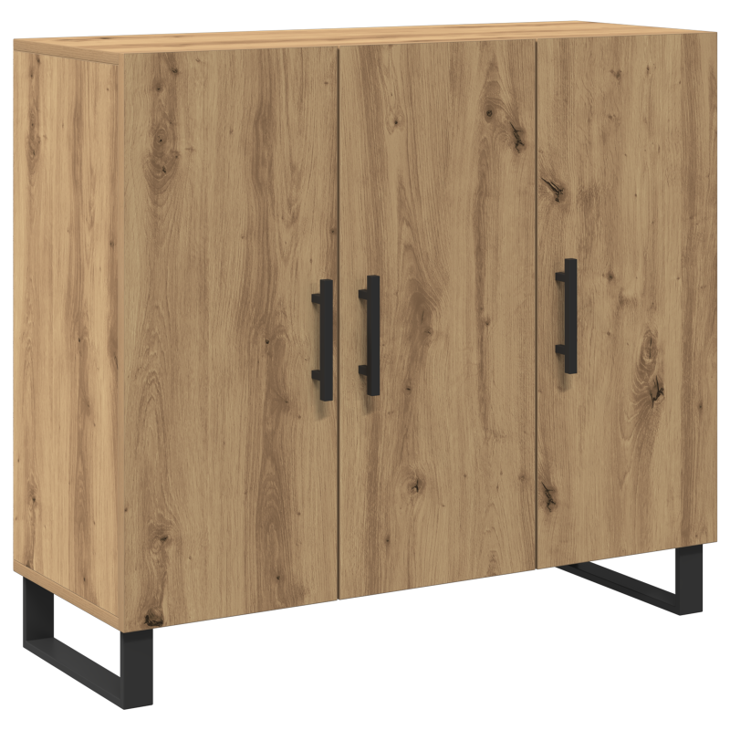 Sideboard mit 3 Türen Artisan Eiche 90x34x80 cm Holzwerkstoff