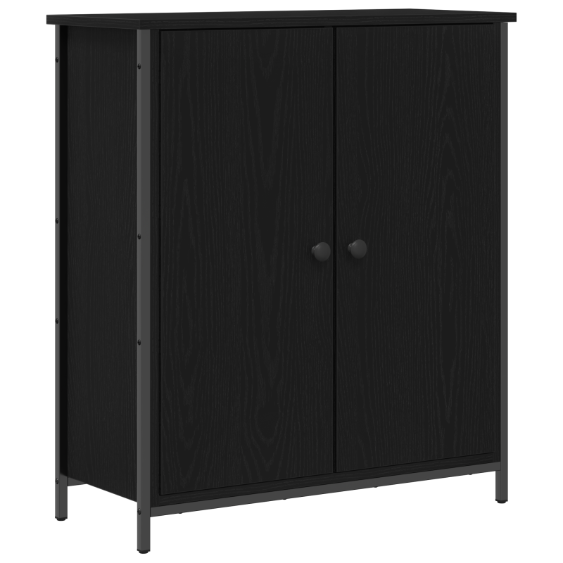 Sideboard Schwarze Eiche 70x30x80 cm Holzwerkstoff und Stahl