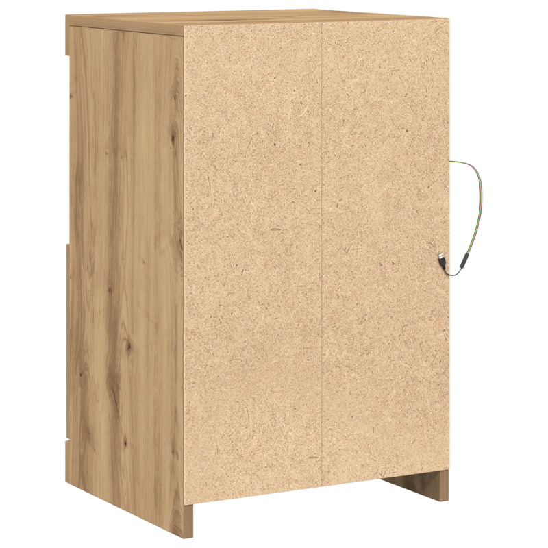 Sideboard mit LED-Lichtern Artisan Eiche 41x37x67 cm