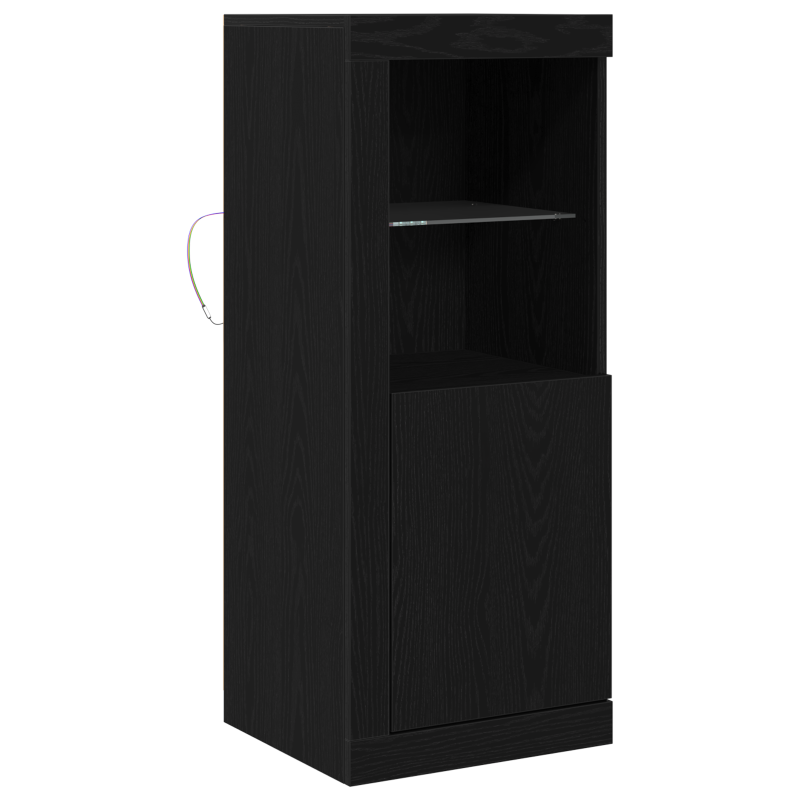 Sideboard mit LED-Lichtern Schwarz Eiche 41x37x100 cm