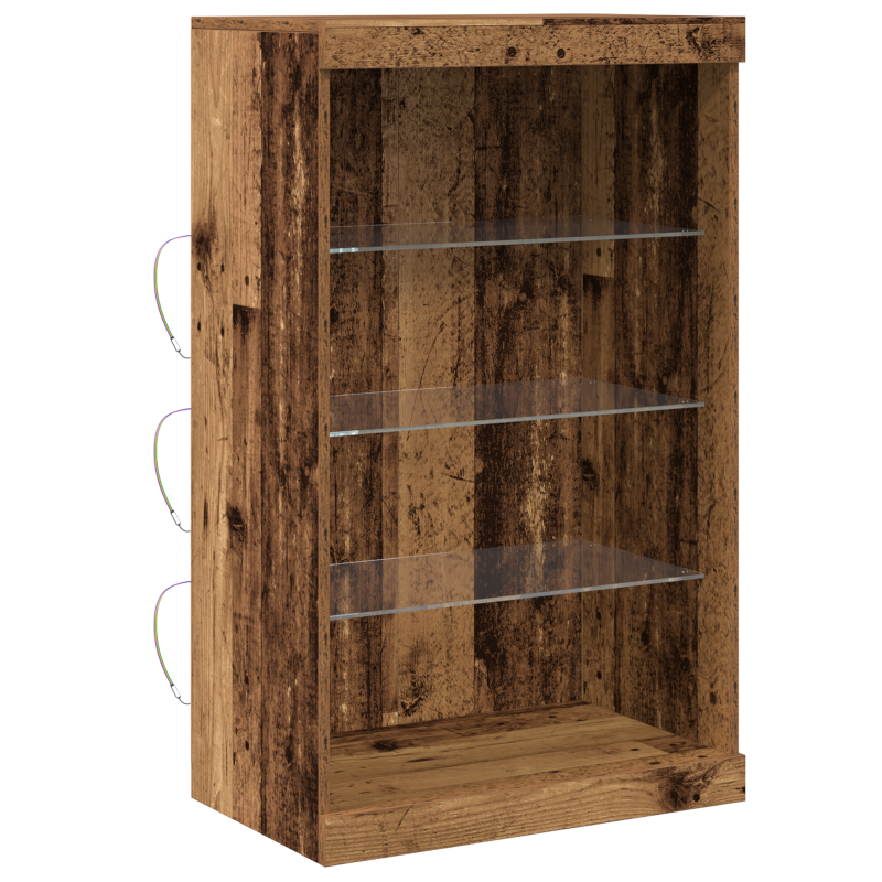 Sideboard mit LED-Lichtern Altes Holz 60,5x37x100 cm