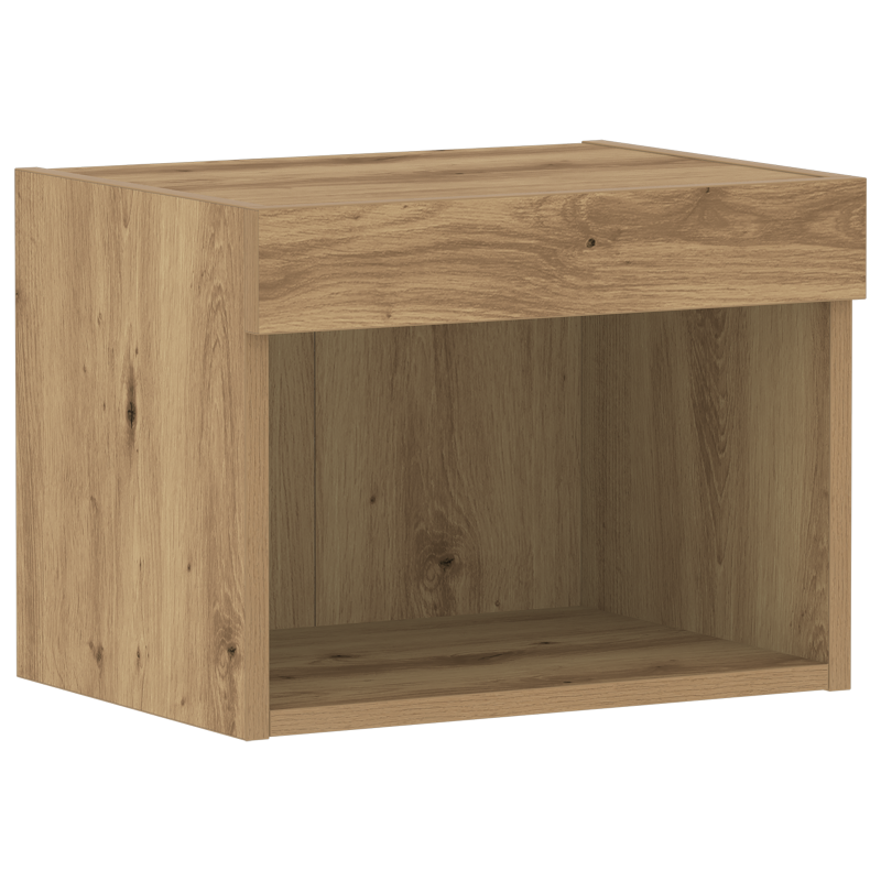 Wandschrank mit LED-Leuchten Artisan Eiche 40x30x30 cm