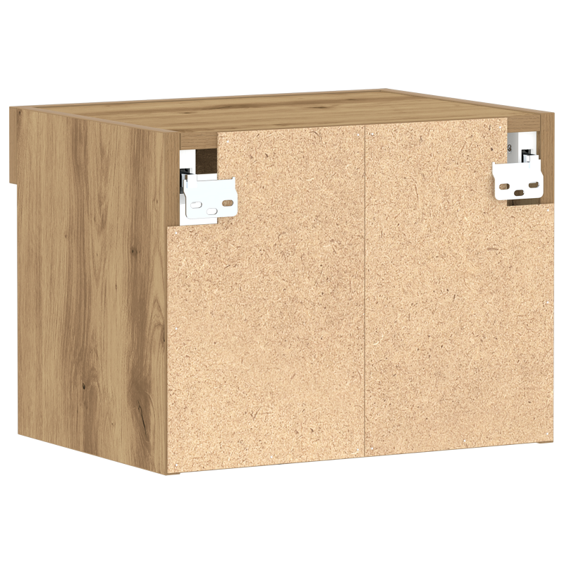 Wandschrank mit LED-Leuchten Artisan Eiche 40x30x30 cm