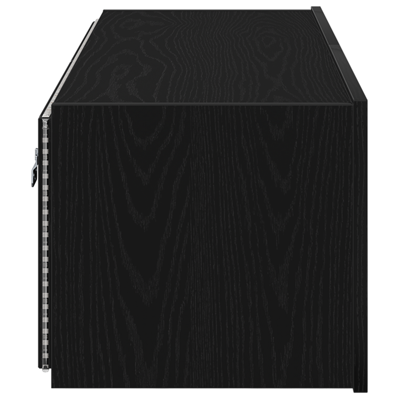 TV-Wandregal mit LED-Lichtern Schwarz Eiche 100x35x31 cm