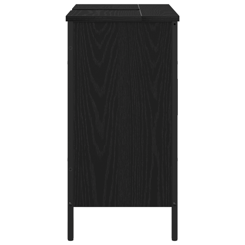 Badezimmer Waschbecken Schrank Schwarz Eiche 60x30x60 cm Werkstoff