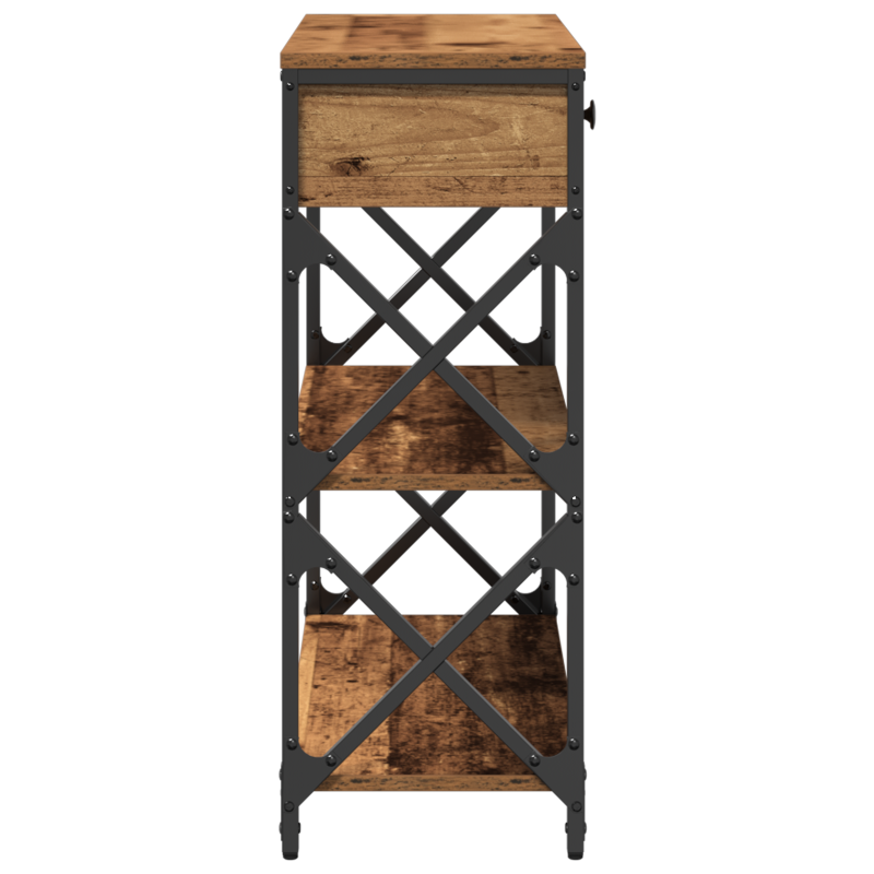 Konsolentisch Altholz 75x28x75 cm Holzwerkstoff und Stahl