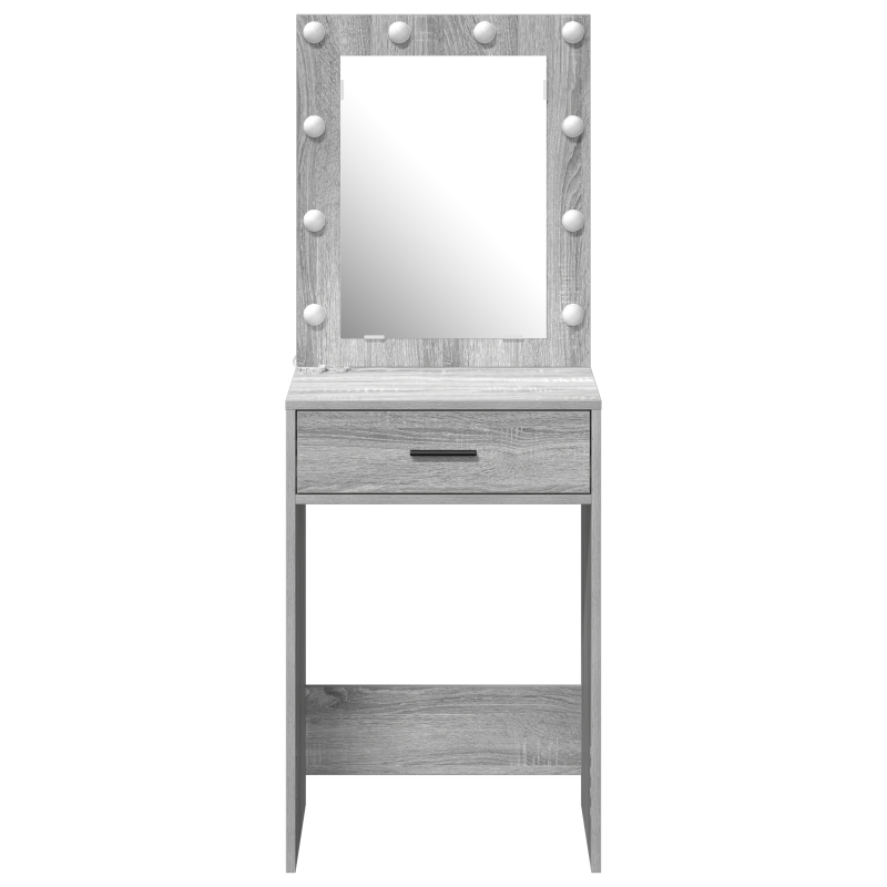 Schminktisch mit LED-Lichtern Grau Sonoma 50x41x135 cm