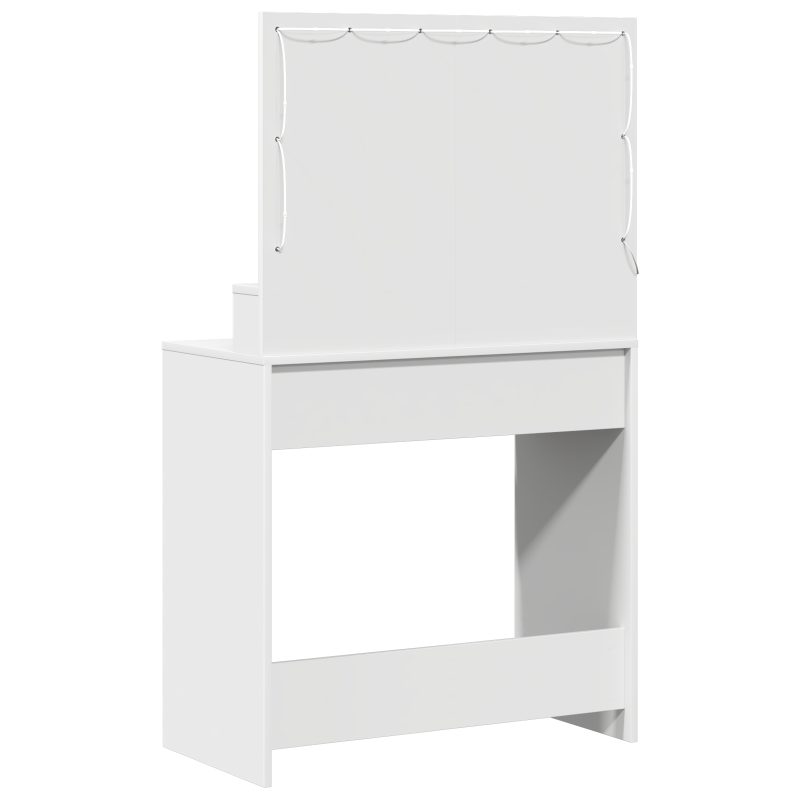 Schminktisch mit LED-Lichtern, Weiß, 79x41x135 cm