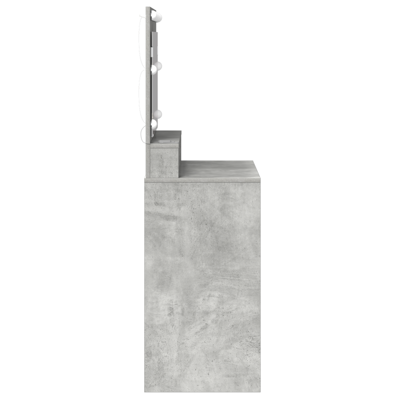 Schminktisch mit LED-Lichtern in Beton Grau 79x41x135 cm