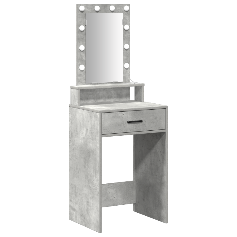 Schminktisch mit LED-Lichtern Beton-Grau 50x41x140 cm