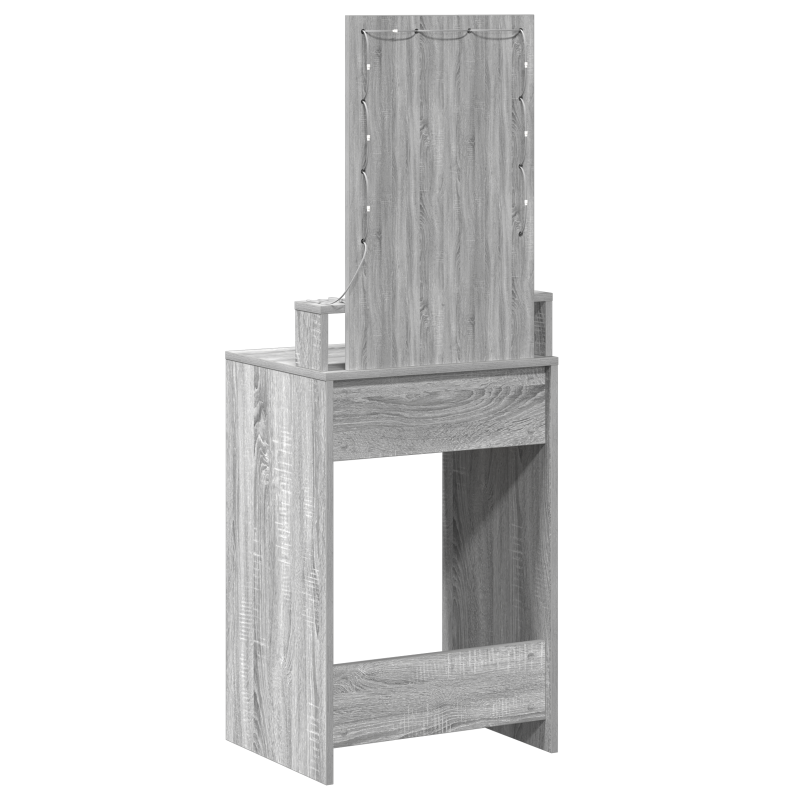 Schminktisch mit LED-Lichtern in Grau Sonoma, 50x41x140 cm