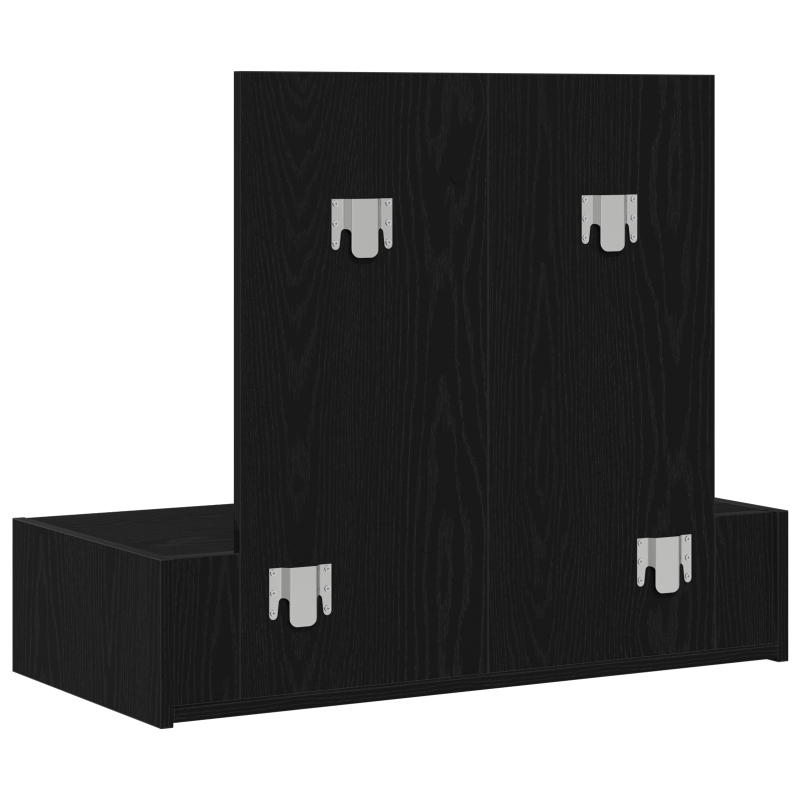 Wandmontierter Schminktisch Schwarz Eiche 83x40x70 cm