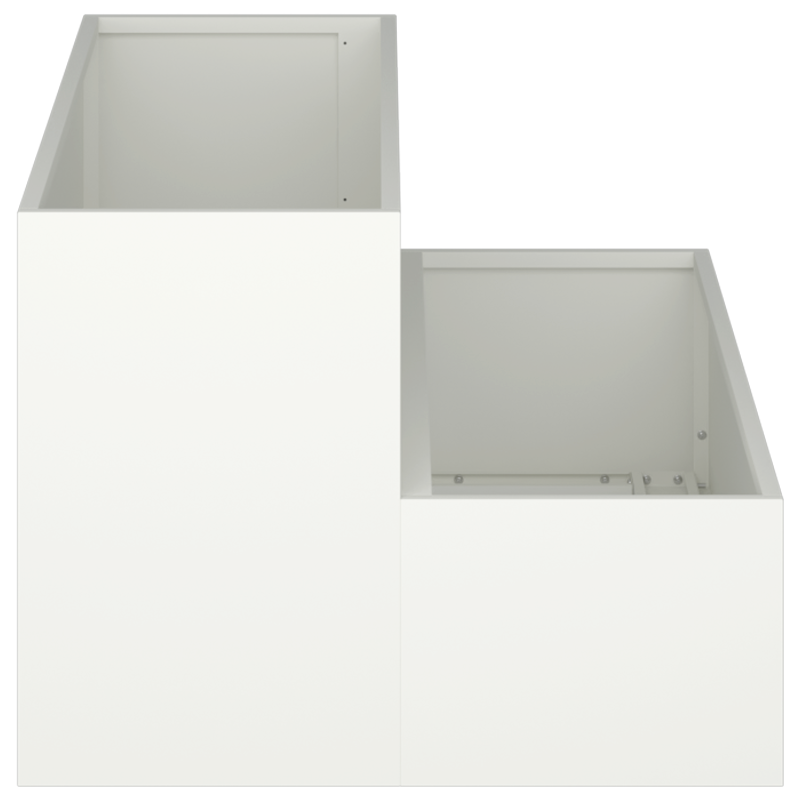 Gartenpflanzer 2-Tier 100x60x45 cm Weiß Stahl