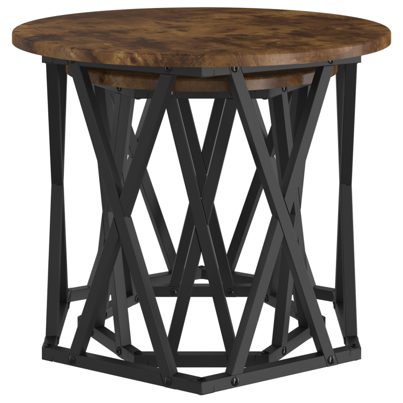 Nesting Beistelltische 2er Set aus rauchigem Eichenfurnier