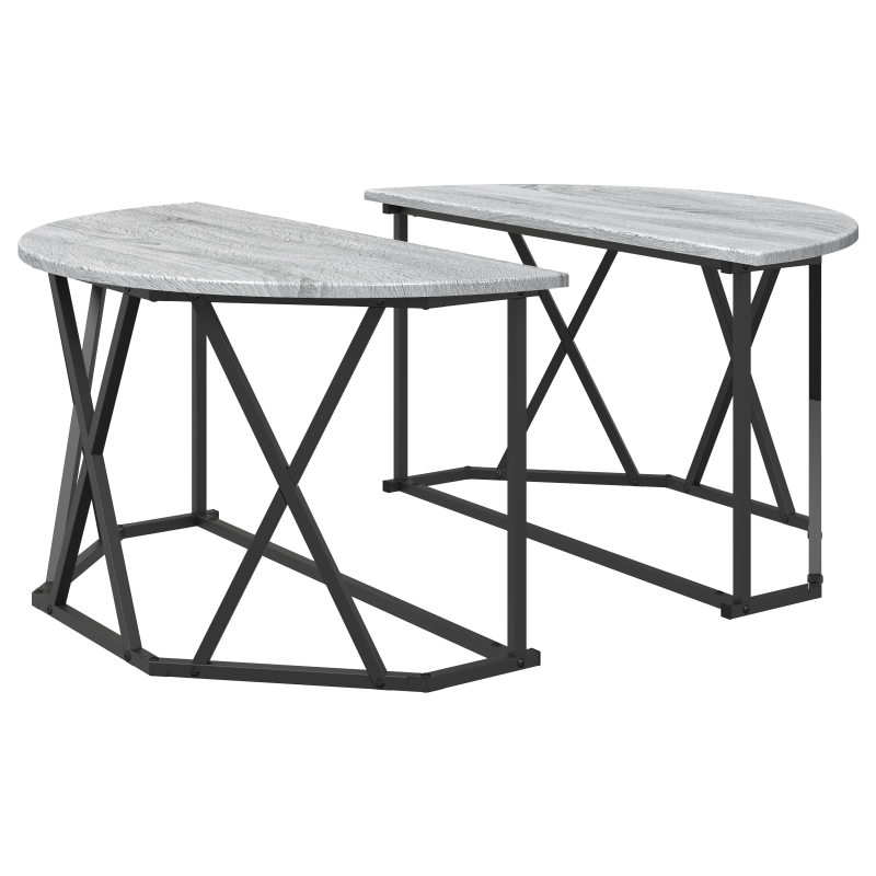 Grauer Sonoma Couchtisch 80x80x42 cm Aus Stabilem Holz