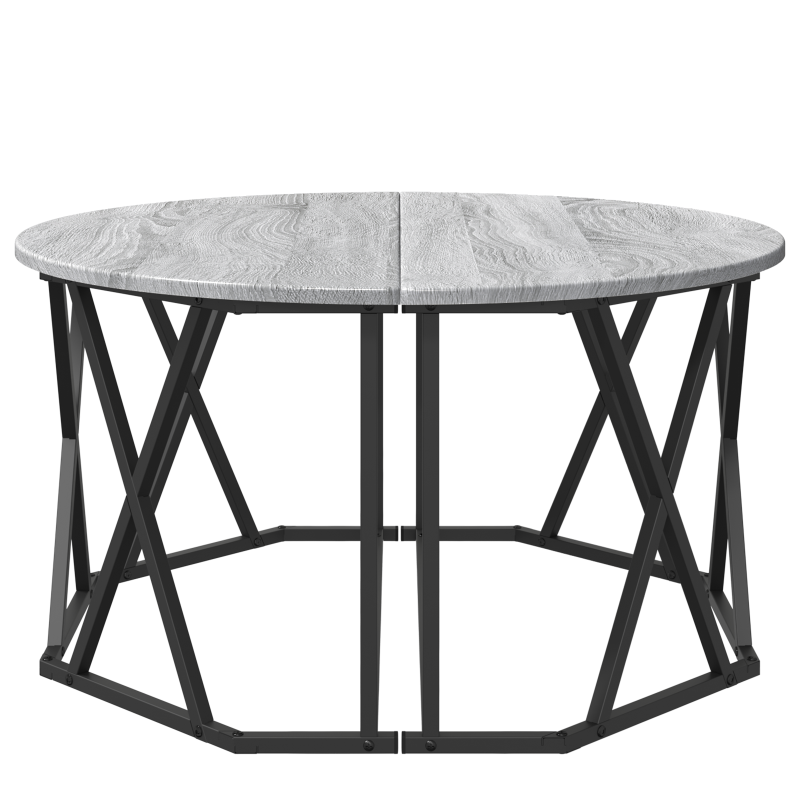 Grauer Sonoma Couchtisch 80x80x42 cm Aus Stabilem Holz