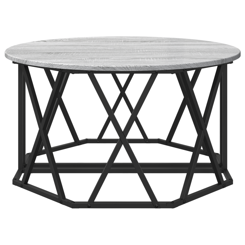 Grauer Sonoma Couchtisch 80x80x42 cm Aus Stabilem Holz