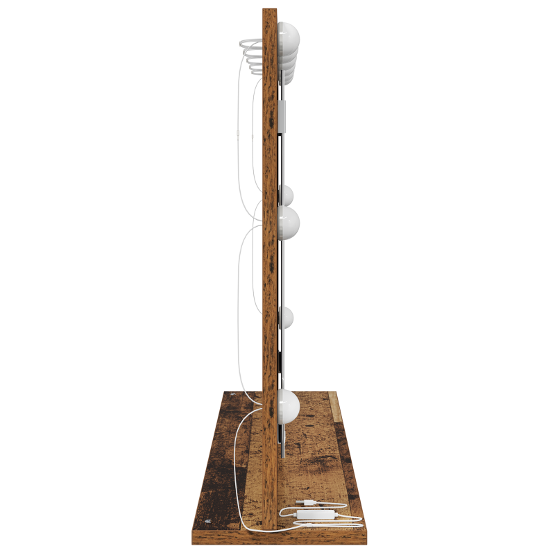 Kosmetikspiegel Altes Holz Massivholz und Glas 80 x 55 x 18 cm