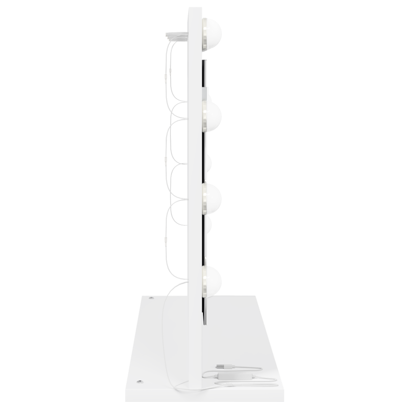 Badezimmerspiegel mit LED-Lichtern Weiß 60x45x18 cm